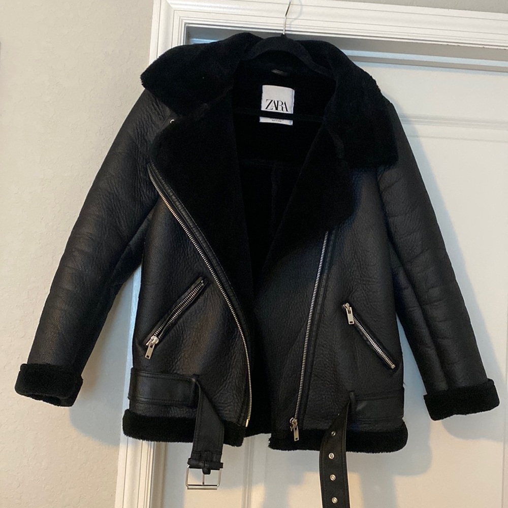 Excellent condition Zara Moto faux leather jacket